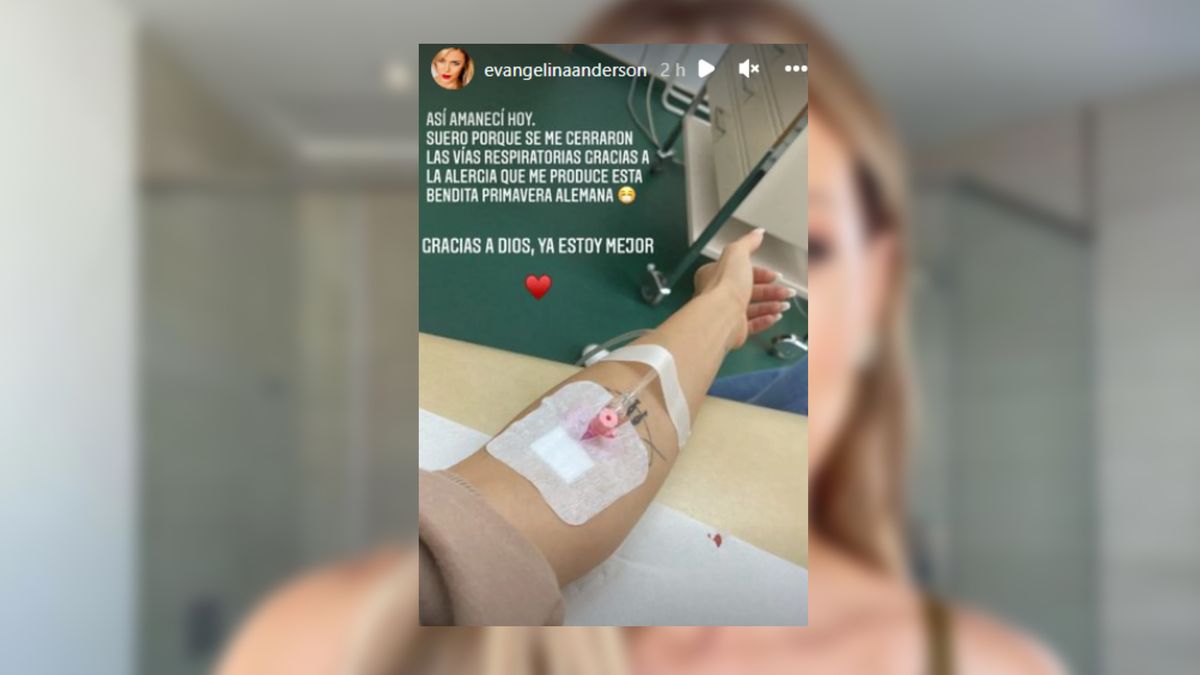 Evangelina Anderson debió ser atendida por una crisis respiratoria alérgica.  