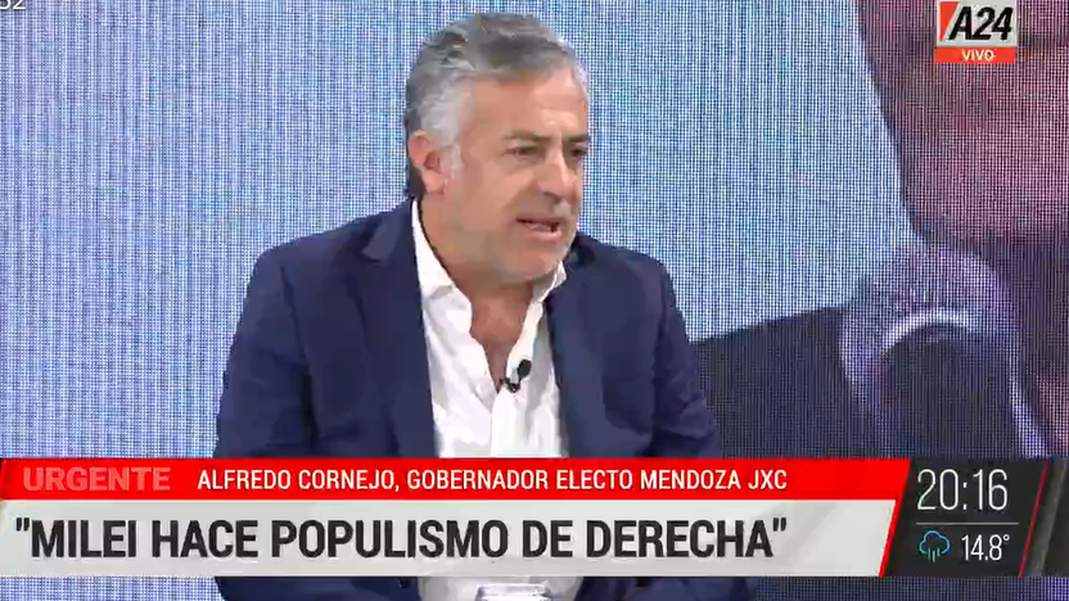 Alfredo Cornejo pidió la unidad de Juntos por el Cambio. (Foto: captura A24)