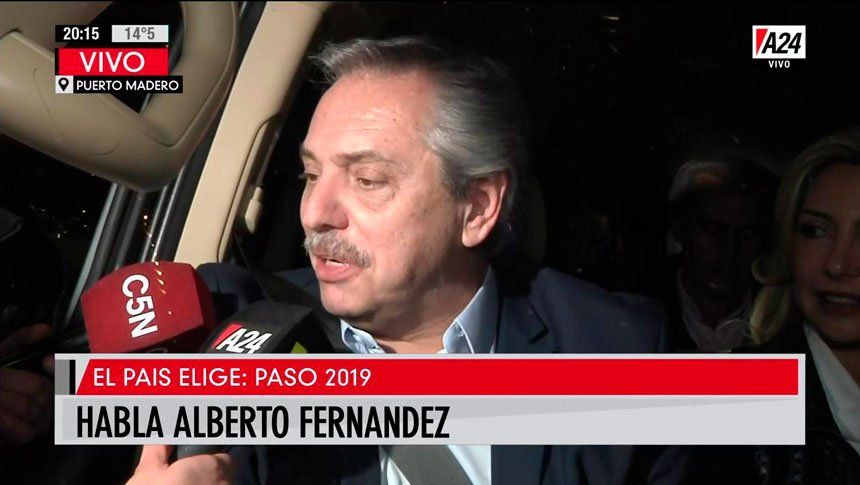 PASO 2019 Alberto F. habló camino al bunker: Dos terceras partes de la Argentina le dijo al Gobierno basta