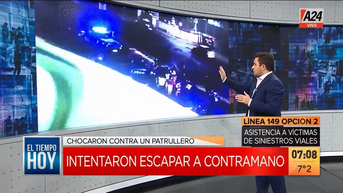 Persecución de tres menores en Nueva Pompeya (Foto: captura de TV).