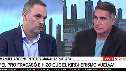 Adorni, en A24: El PRO quedó obsoleto y nosotros podemos sacar al kirchnerismo de la faz política argentina