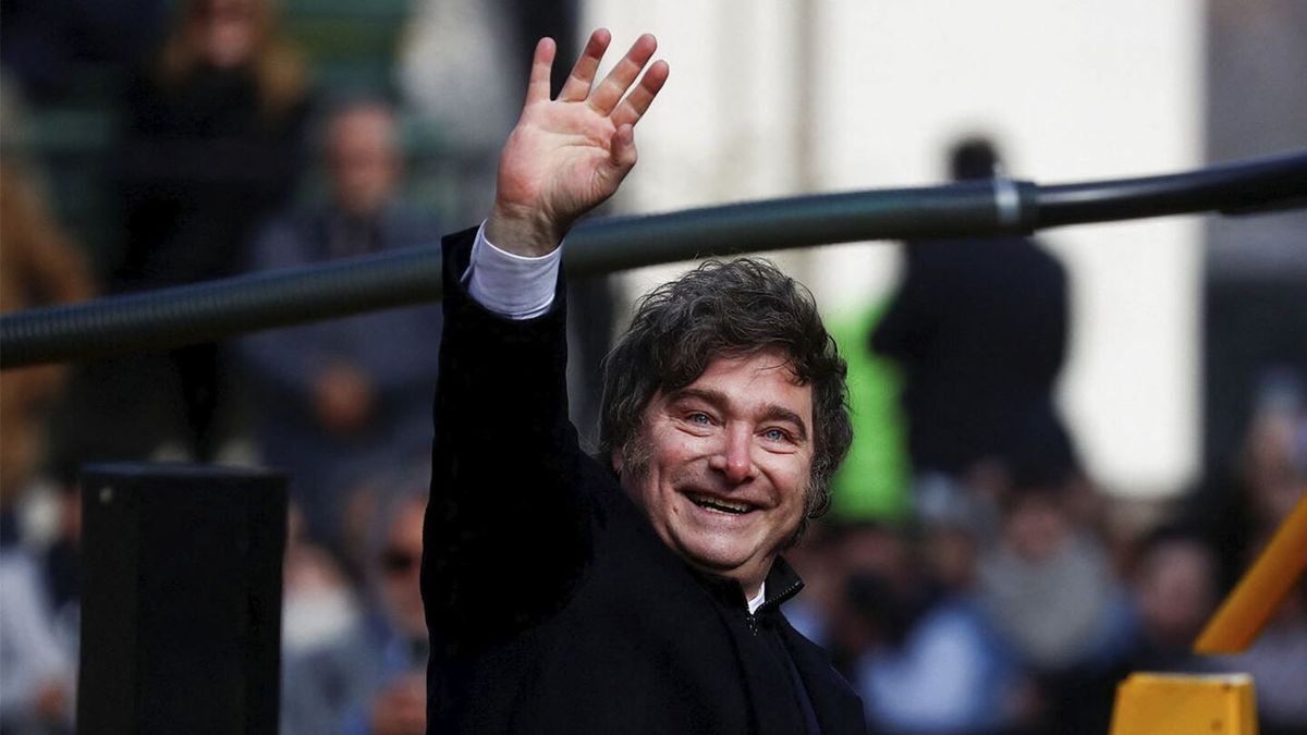 Javier Milei luego de su discurso en la Rural. (Foto: REUTERS)