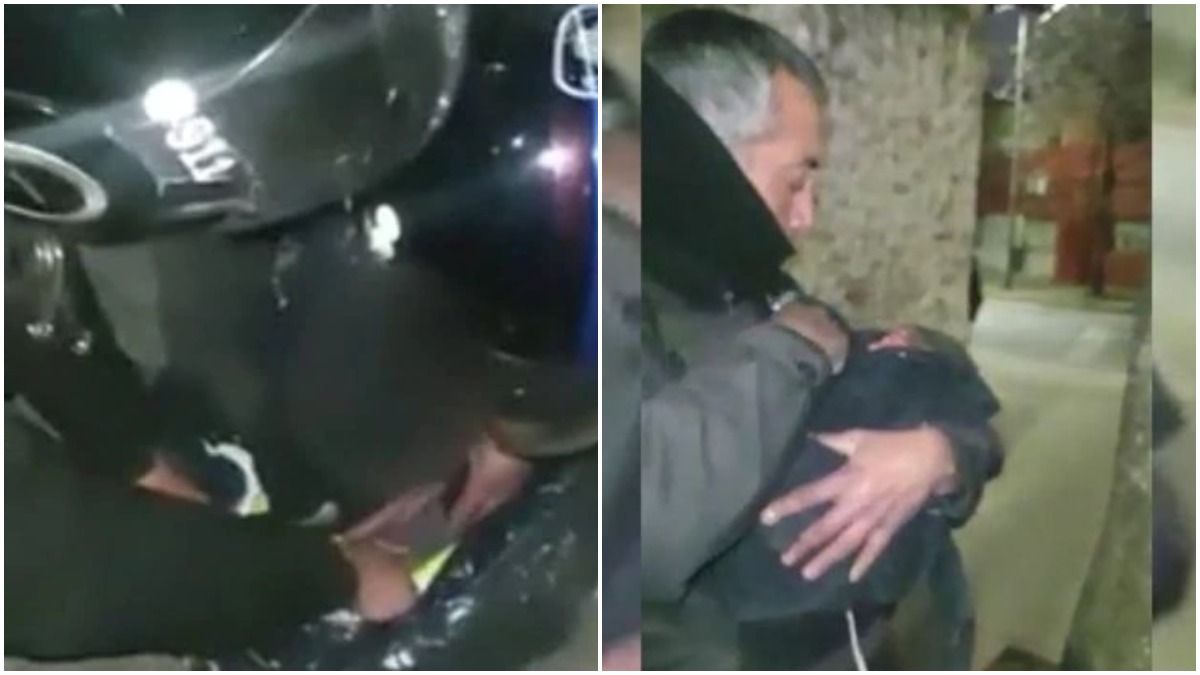 Flores. El momento en que la beba es sacada de la bolsa de basura.&nbsp;