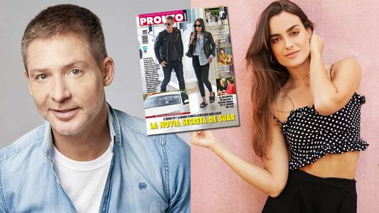 La tapa de Adrián Suar con una modelo 20 años menor que él