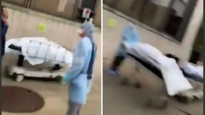 Impactantes imágenes de decenas de cadáveres con coronavirus, cargados en camiones frigoríficos