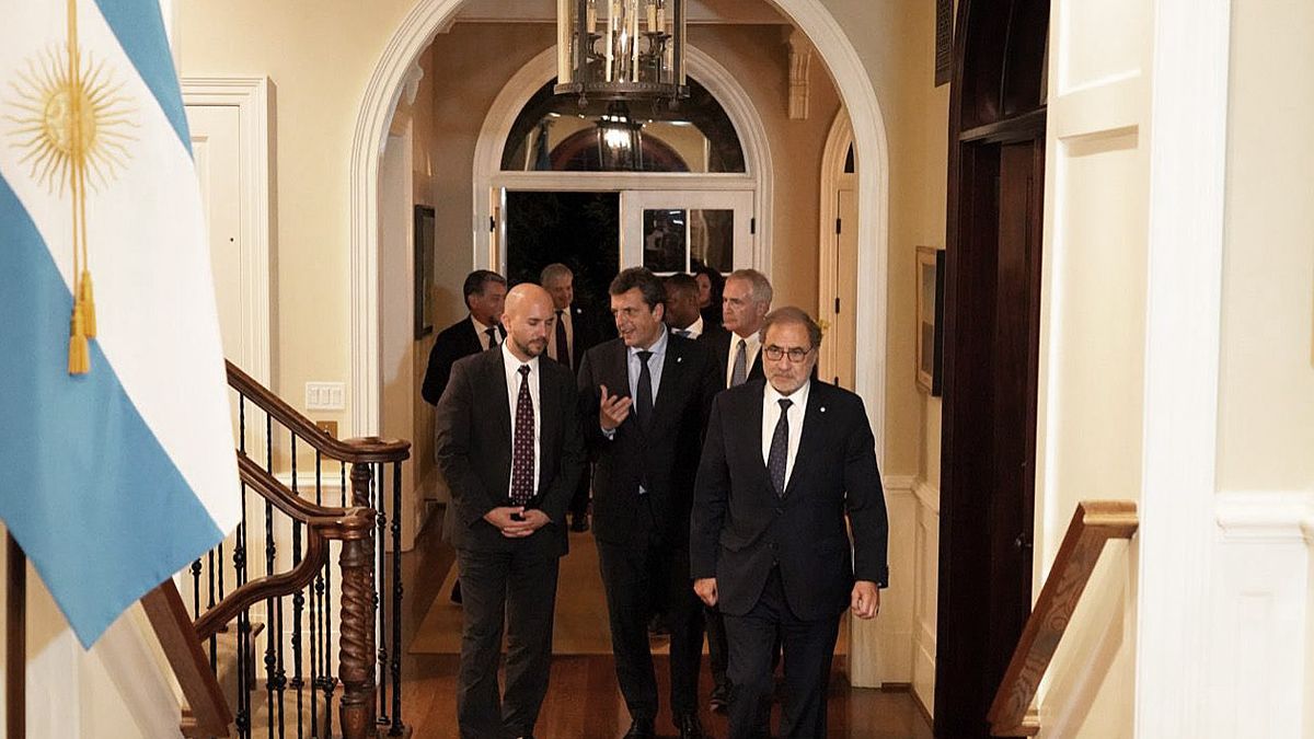 Sergio Massa se reunió con funcionarios de Joe Biden en la Casa Rosada (Foto: Télam)