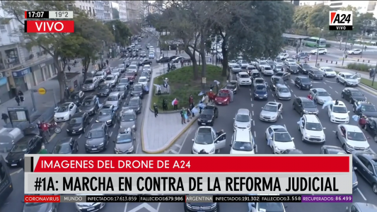 Hubo movilizaciones y caravanas en distintos puntos del país contra la Reforma Judicial