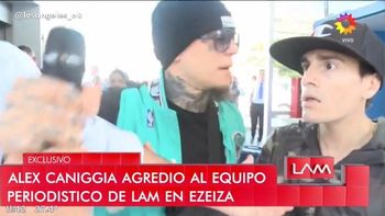 Fuerte agresión de Alex Caniggia a un equipo periodístico de LAM: “Tomatelá, no molestés”