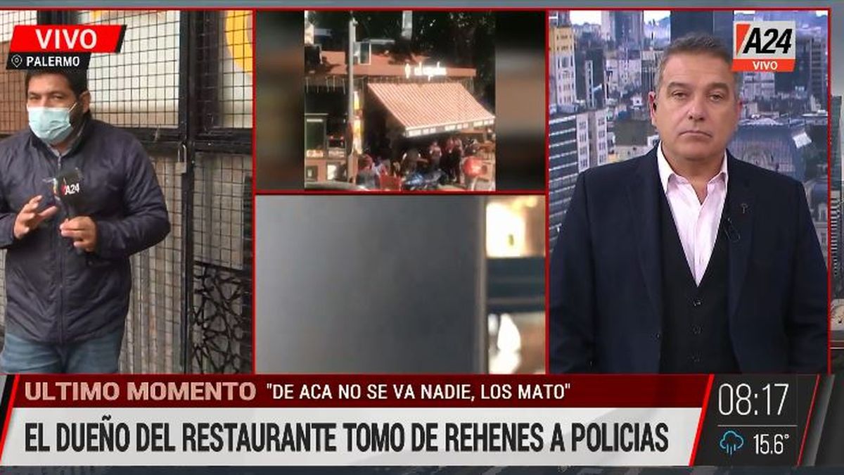 Palermo: así quedó el bar árabe tras la pelea y toma de rehenes. (Captura de Tv)