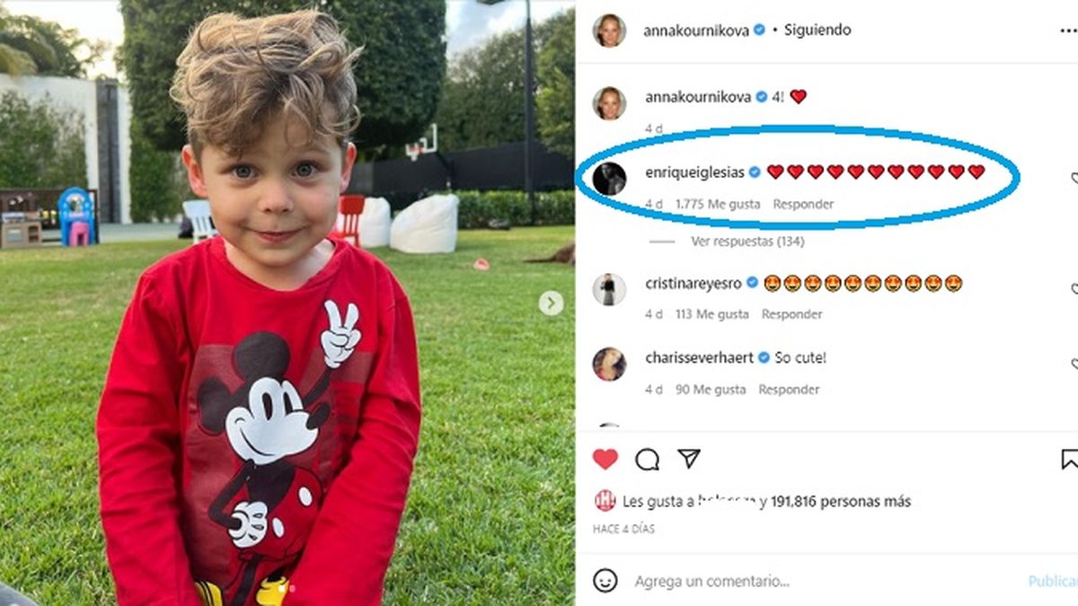 La reacci&oacute;n de Enrique Iglesias ante el posteo de su mujer, Anna Kournikova, por el cumplea&ntilde;os n&uacute;mero 4 de sus mellizos Lucy y Nicholas.&nbsp;