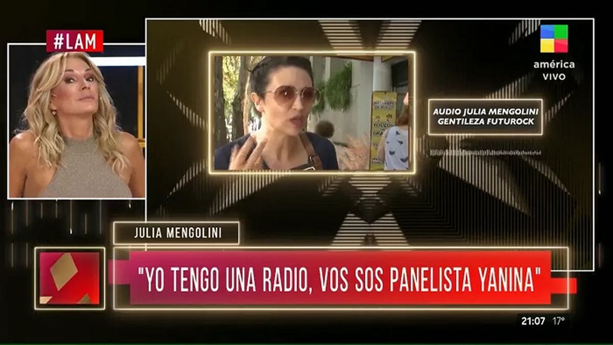 Yanina Latorre en uno de sus cruces medi&aacute;ticos, le respondi&oacute; a Julia Mengolini desde LAM.&nbsp;