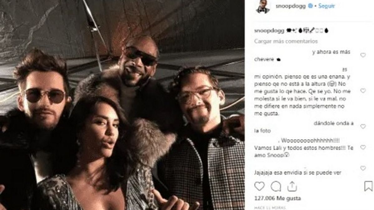 La foto del encuentro de Lali Esp&oacute;sito, los hermano Montaner y el rapero de la an&eacute;cdota, Snoop Dogg.&nbsp;