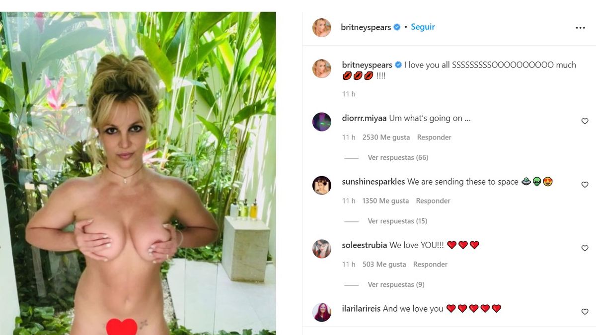 El desnudo de Britney Spears con el que revolucion&oacute; las redes sociales d&iacute;as atr&aacute;s.&nbsp;