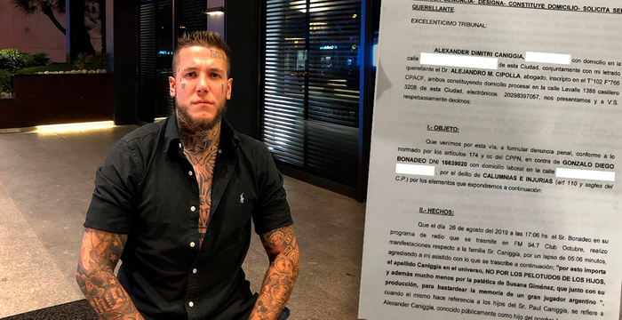 Alexander Caniggia lleva a la Justicia a Gonzalo Bonadeo