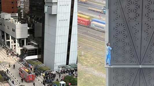 Rescataron al polaco que se trepó a un edificio de 30 pisos en Puerto Madero