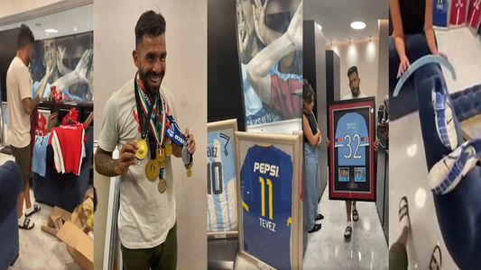 Tevez mostró su lujoso museo personal a través de Instagram