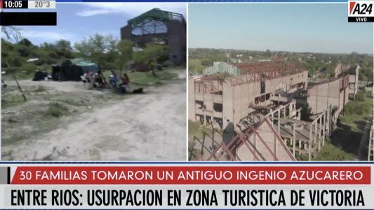 Otra toma en Entre Ríos: 30 familias usurparon un antiguo ingenio azucarero de Victoria