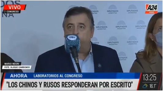 Mario Negri en referencia a Pfizer: El Estado argentino optó por otros laboratorios