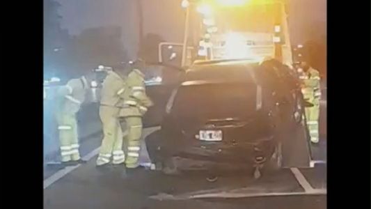 Accidente en la Panamericana: un conductor perdió el control de su vehículo y volcó