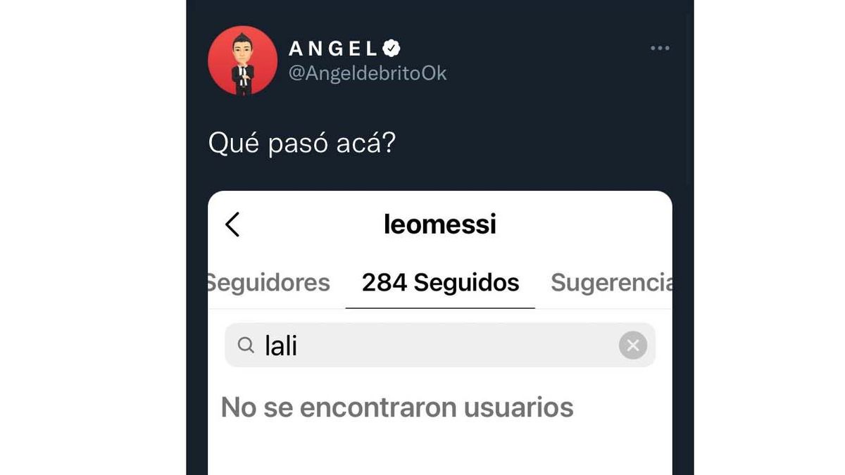 &Aacute;ngel de Brito mostr&oacute; que Lionel Messi dej&oacute; de seguir a Lali Esp&oacute;sito.&nbsp;