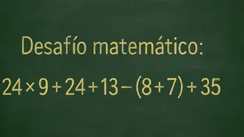 Imagen de pizarra para Desafío Matemático: este cálculo con signos tiene su clave en el primer paso