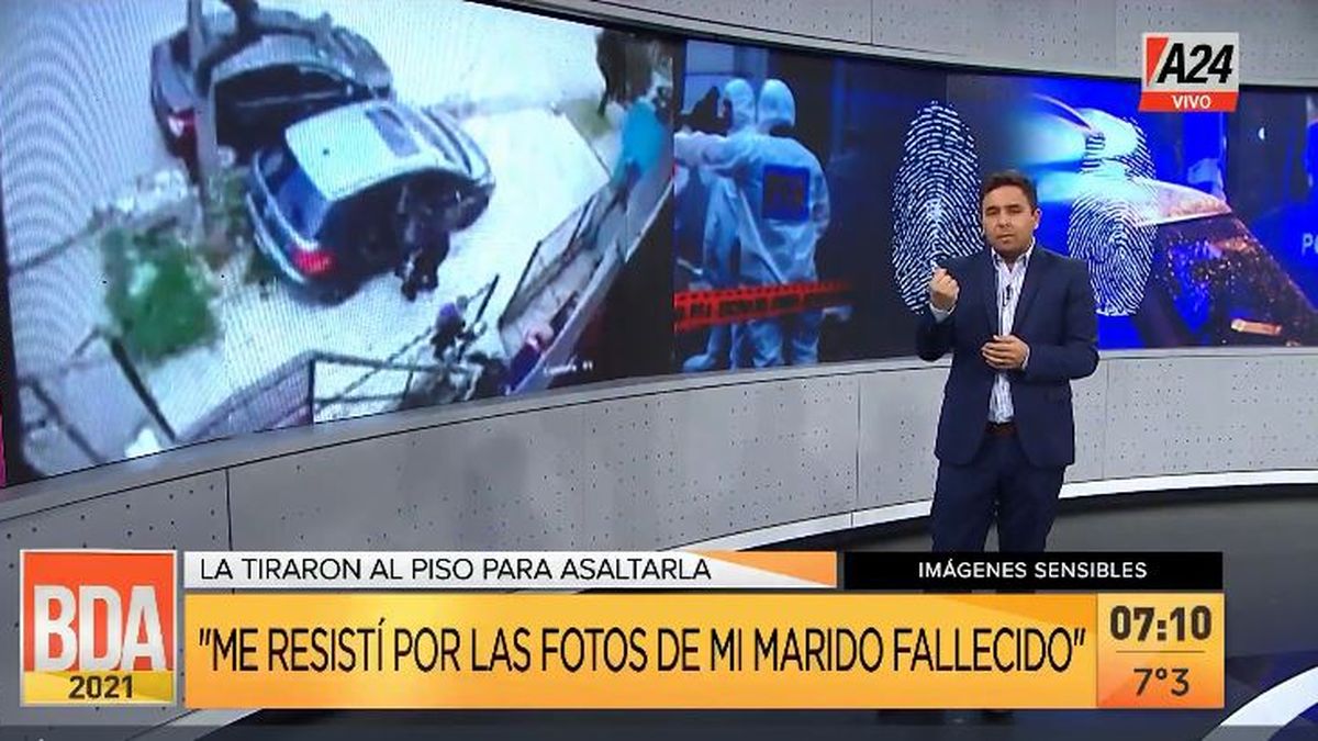 Merlo: se resistió por las fotos del marido fallecido. (Captura de Tv)