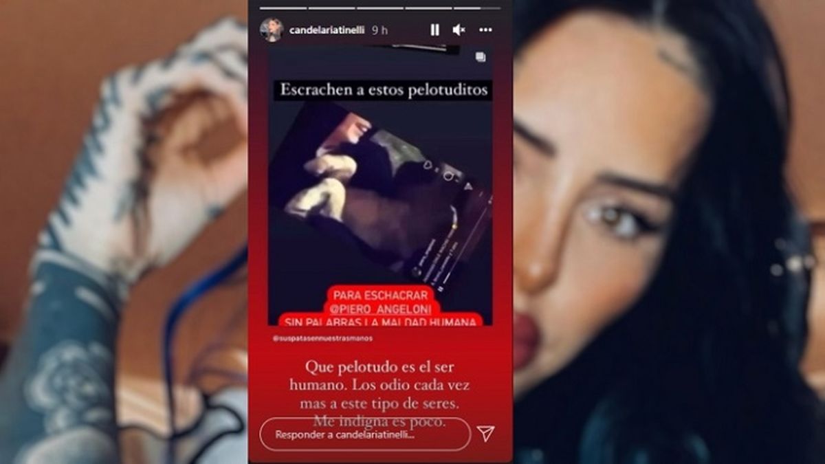 Candelaria Tinelli denunció maltrato animal desde sus redes, al difundir un  video de hombres emborrachando a un perro