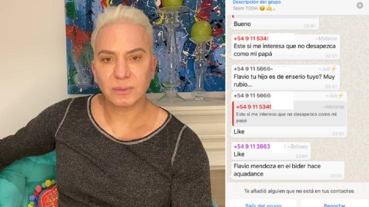 Flavio Mendoza escrachó a quienes le escribían por WhatsApp y lo sumaban a grupos