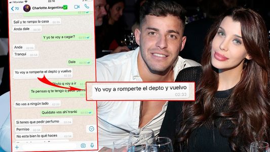Los mensajes amenazantes de Charlotte Caniggia a Lhoan: Salí y te rompo la casa