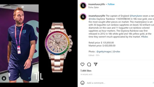 Mundial Qatar 2022: el reloj Rolex de Harry Kane que vale 500 mil libras y tiene los colores de la bandera LGBT