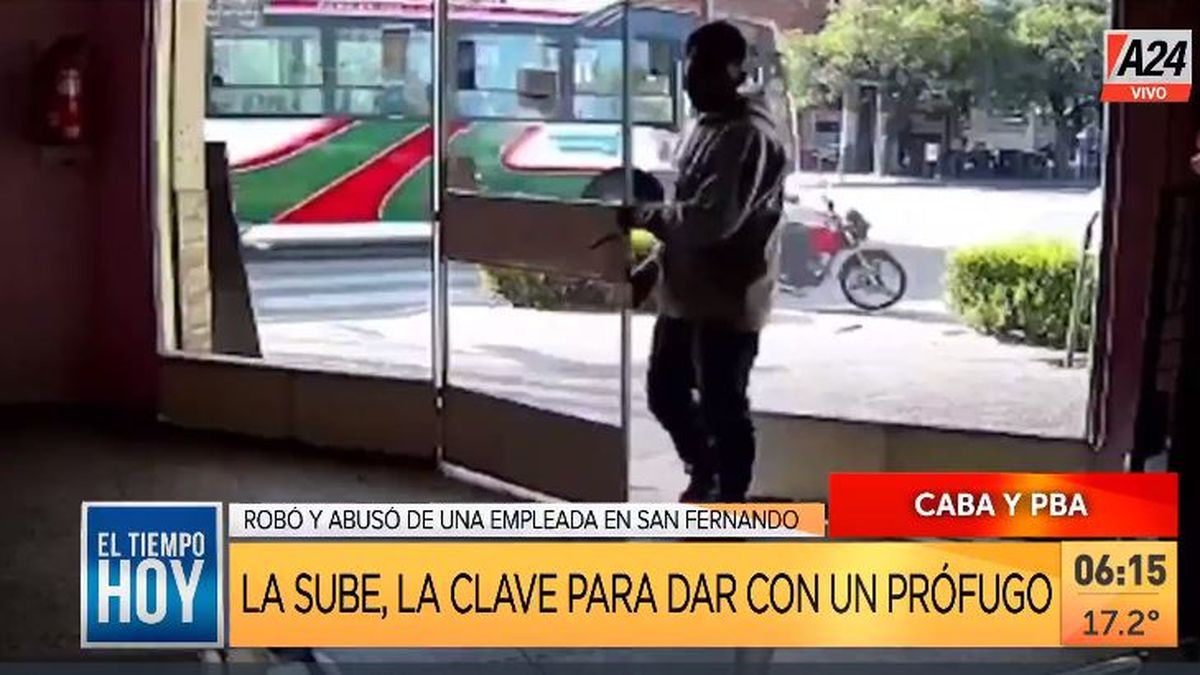 Este es el ladrón y abusador sexual de la empleada hipoacusica de la panadería en Virreyes. (Captura de Tv)