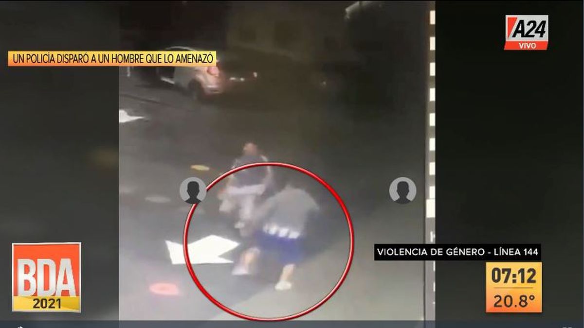 Nueva Pompeya: policía defendía a una mujer y quedó preso. (Captura de Tv)