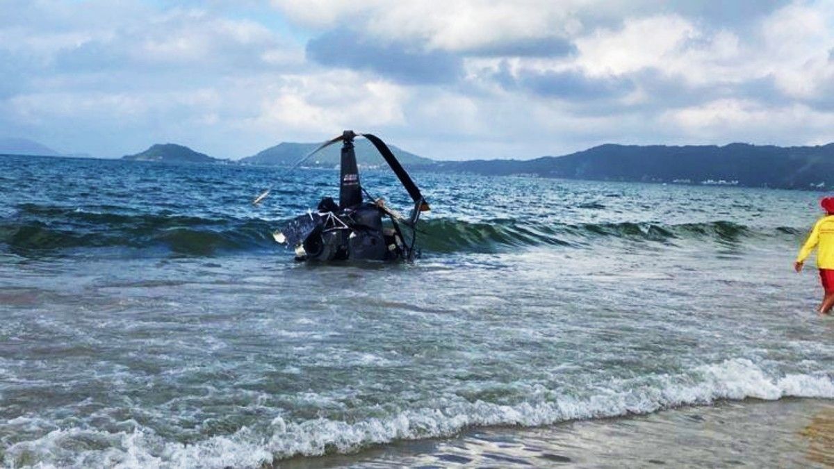 La caída del helicoptero ocurrió en la playa de Canasvieiras