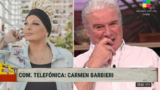 Carmen Barbieri apuró al aire a Alberto Martín y él la invitó a verse