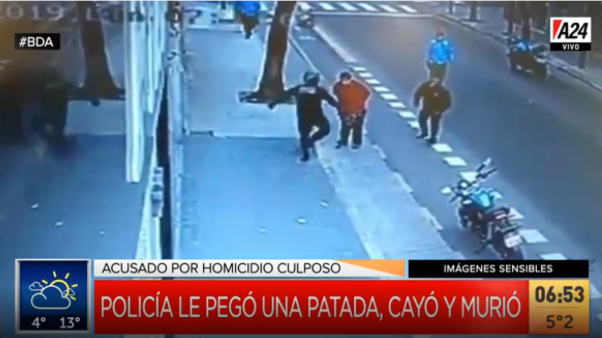 Un policía de la Ciudad le pegó una patada, cayó y murió: el oficial fue detenido