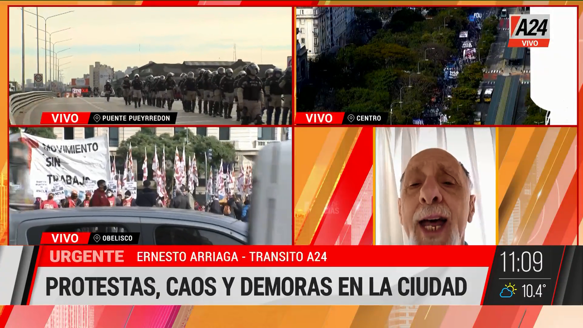 Consejos del tránsito para sobrevivir al caos por cortes y protestas en la Ciudad. (Captura de Tv)