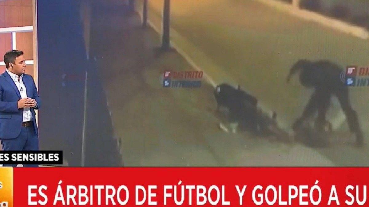 El momento de la brutal agresión (Foto: captura de TV).
