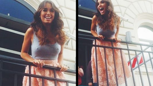 Lali Espósito cautivó a los italianos con su look sin corpiño