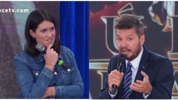 Genial cruce con Tinelli: Leticia Siciliani copó la previa de su hermana Griselda