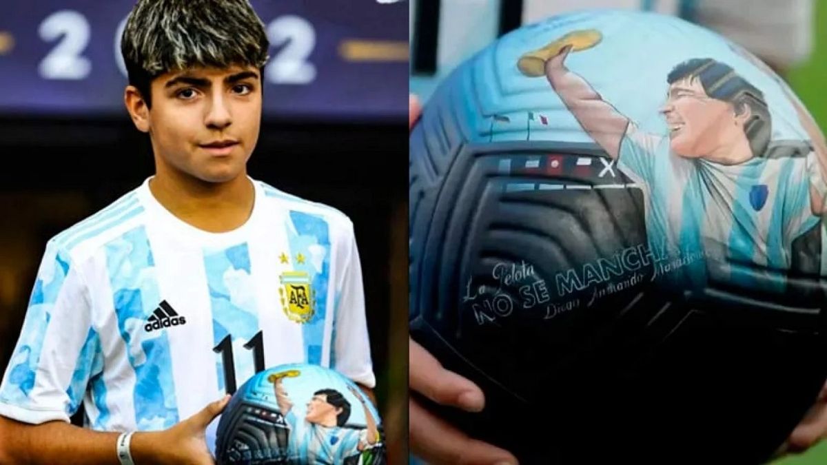 Homenaje al nieto de Diego Maradona