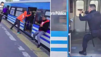 Video: así fue la feroz batalla campal entre afiladores de cuchillos en el tren Sarmiento