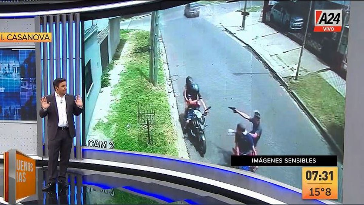 Isidro Casanova: así un policía se defendió de un robo motochorro. (Captura de Tv)