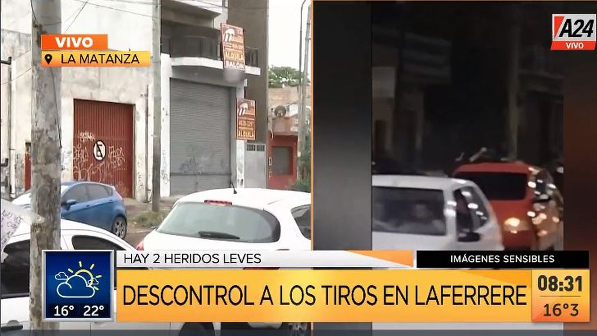 La Matanza: descontrol y tiroteo a la salida de los boliches. (Captura de Tv)