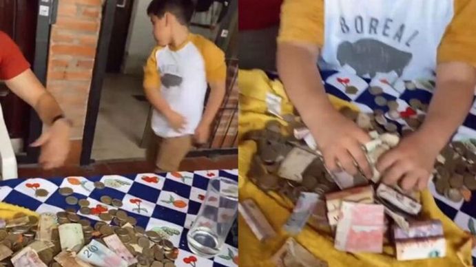 El llanto del nene que ahorró durante 3 años y solo pudo comprar 12 paquetes de figuritas