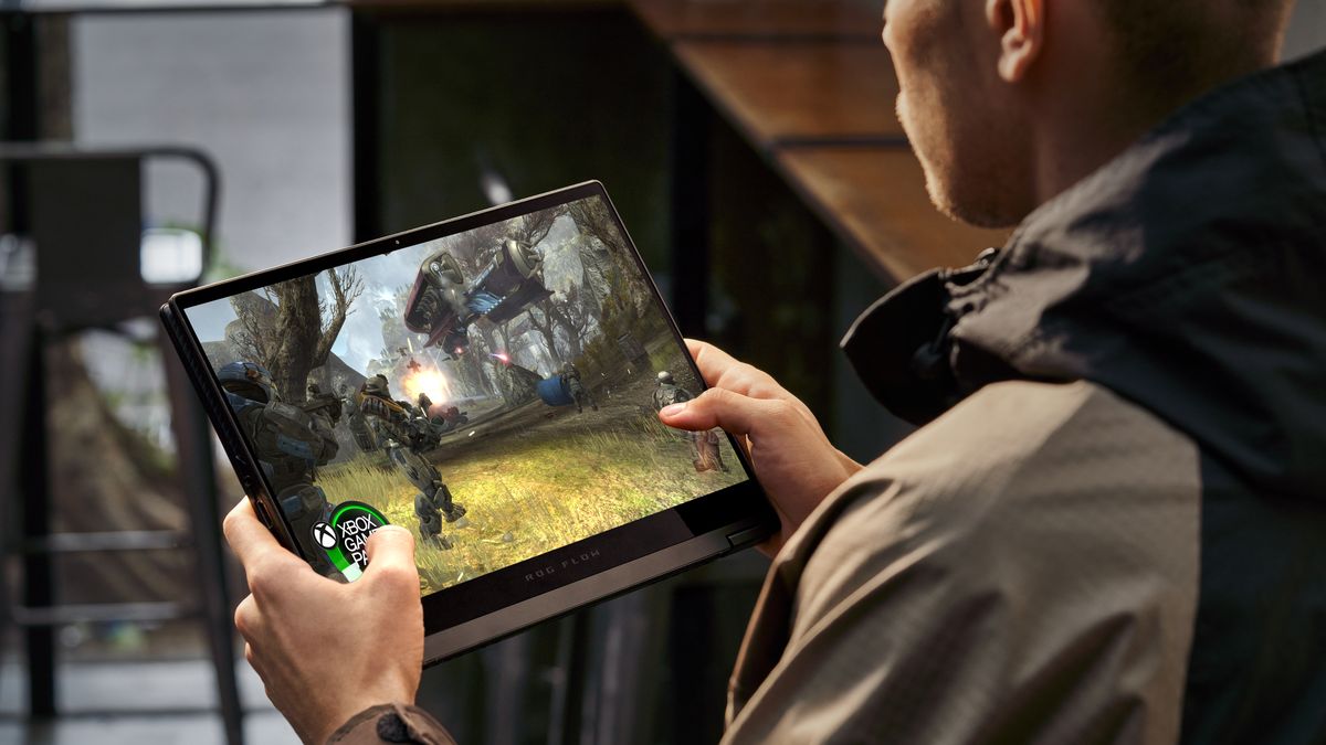 La ROG Flow X13 en modo tablet.