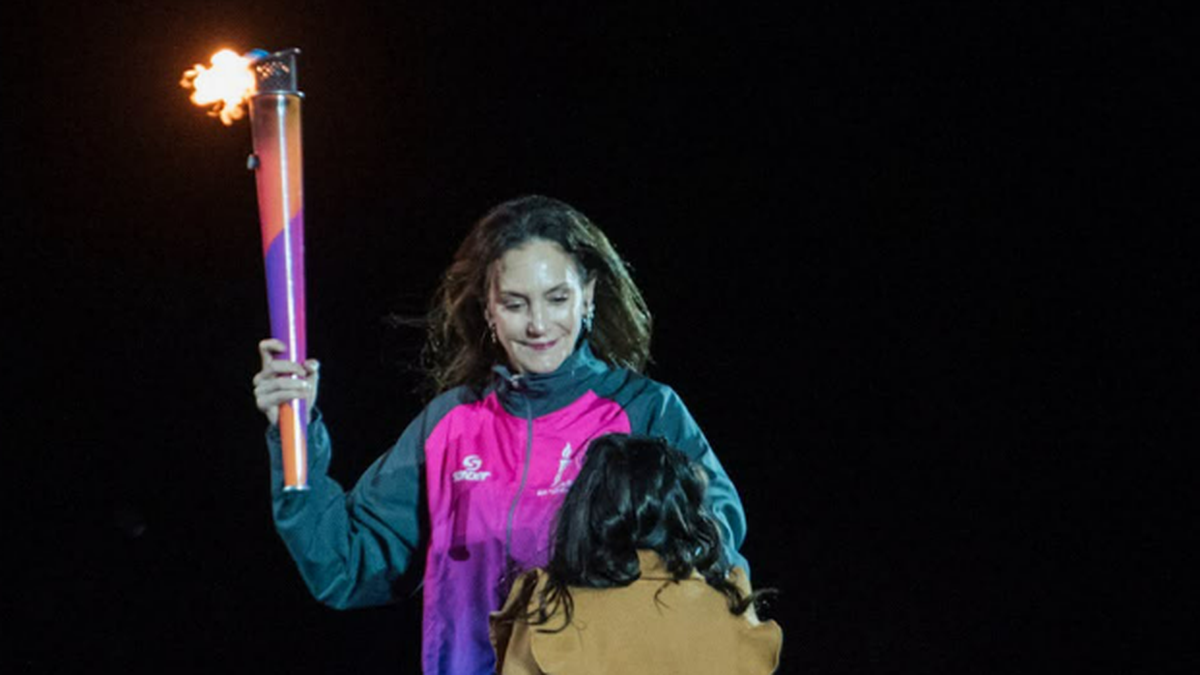 Luciana Aymar, quien encendió el pebetero y dejó inaugurada la competencia. (Foto: Redes Sociales)