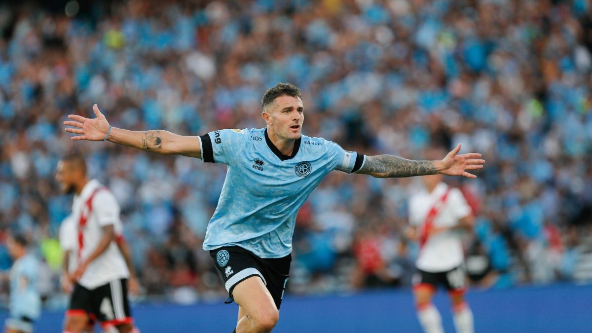 Pablo Vegetti la figura del encuentro entre Belgrano y River (Foto: @Belgrano).