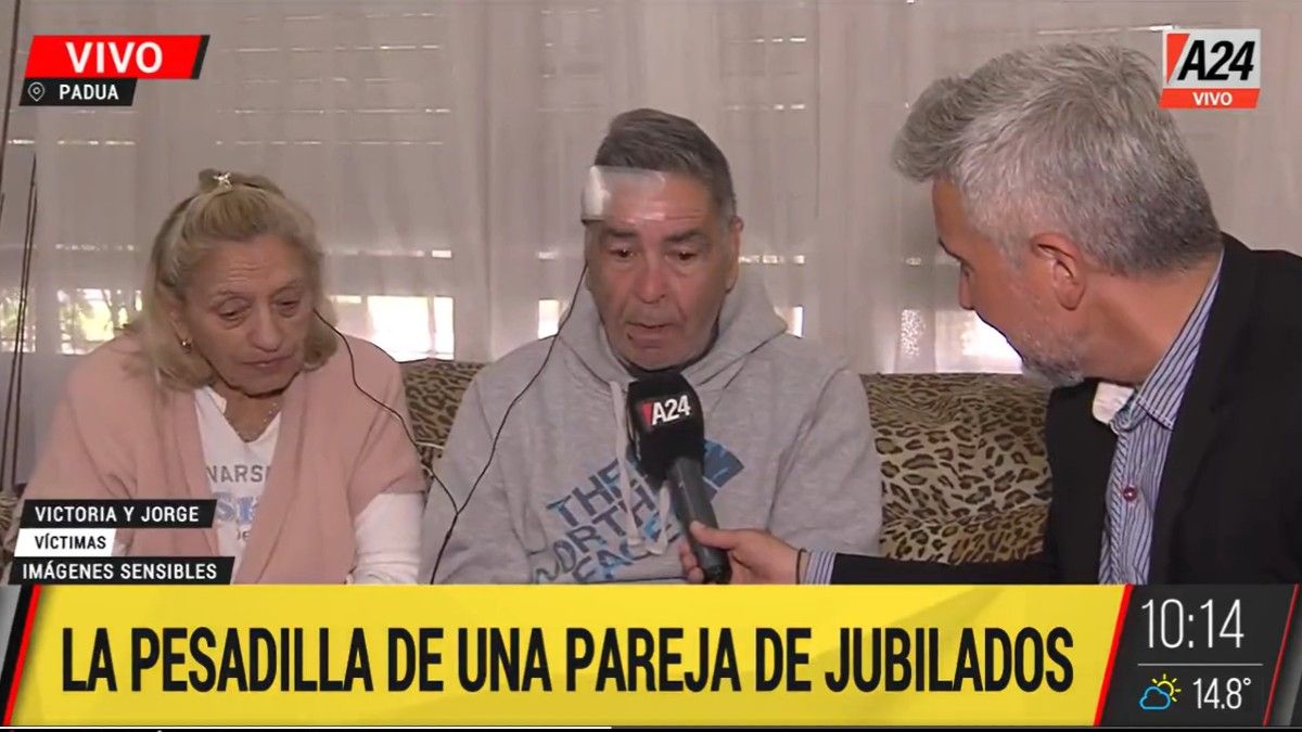 El matrimonio contó a A24 toda la pesadilla que les tocó vivir. (Foto: Captura Tv)&nbsp;