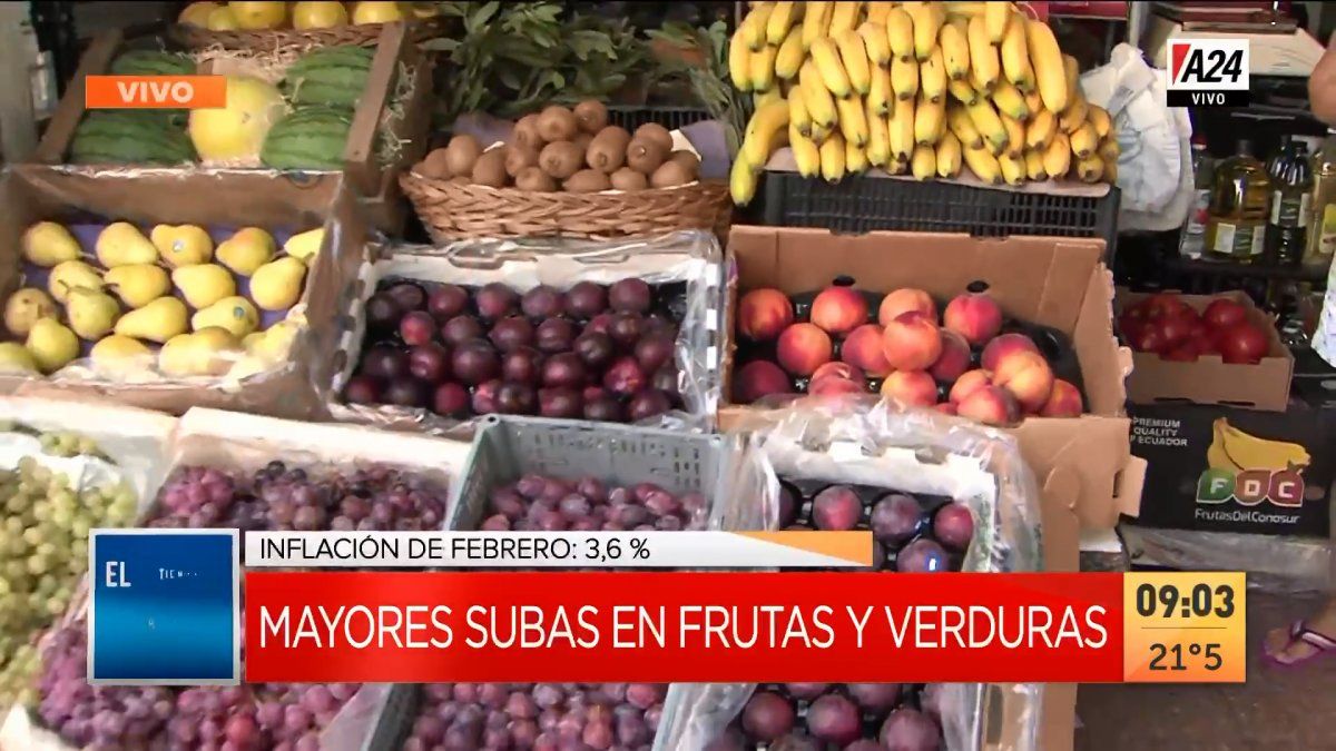 Frutas y verduras, por las nubes