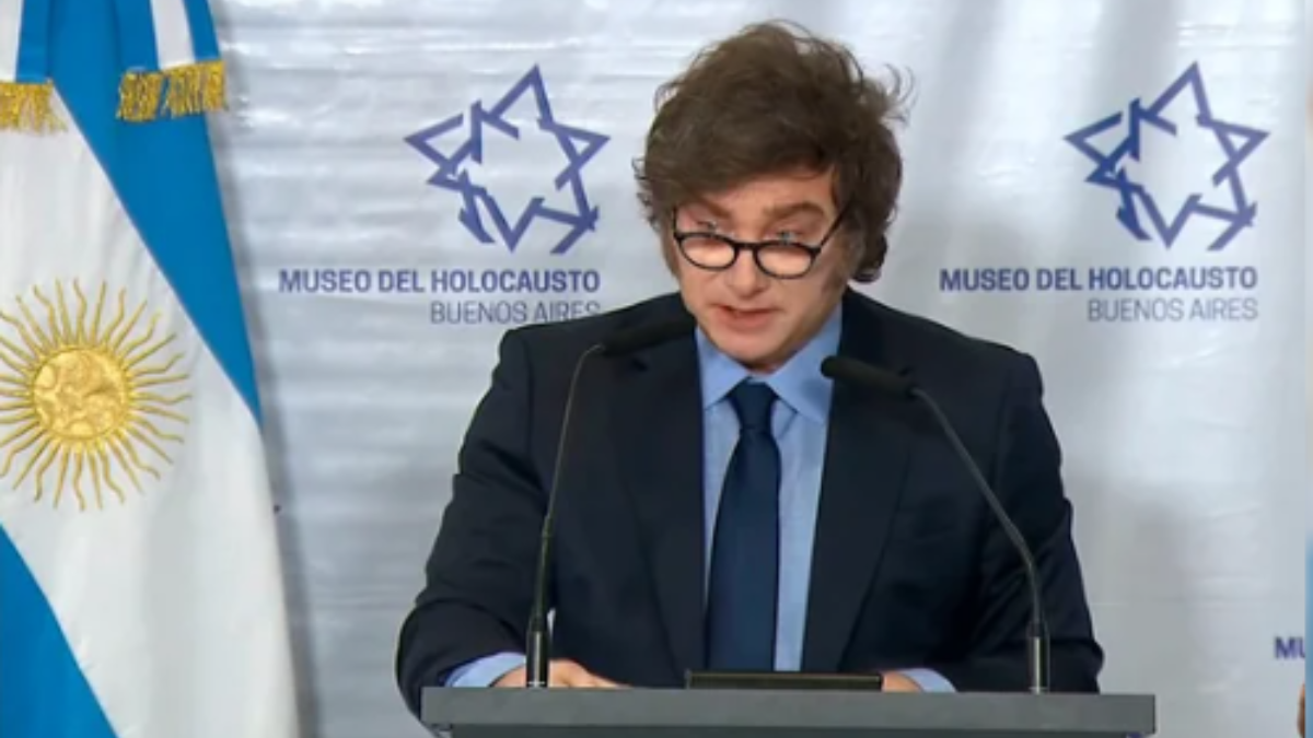 Milei volvió a pedir la liberación de los rehenes secuestrados por Hamas (Foto: captura de video).